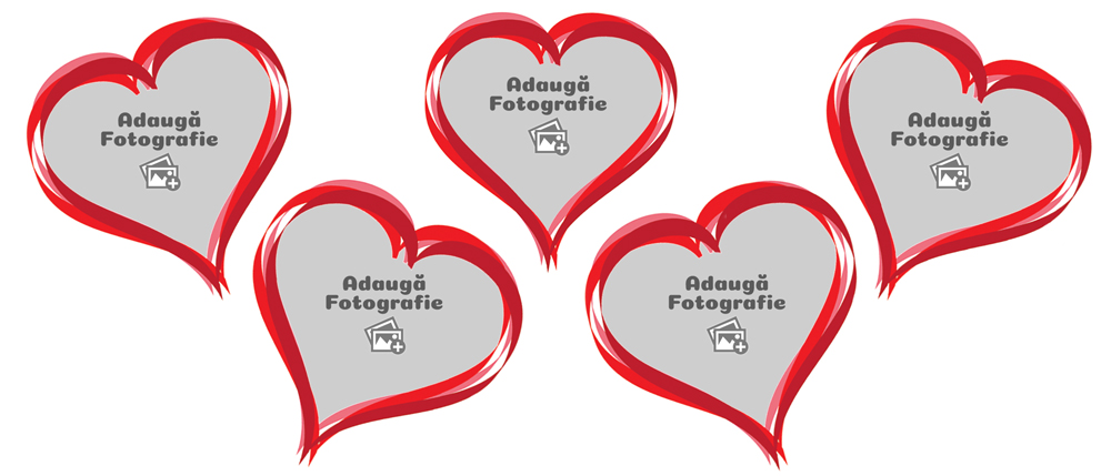Cană Personalizată - Model "5 Inimioare" Cu 5 Poze - Vedere Background