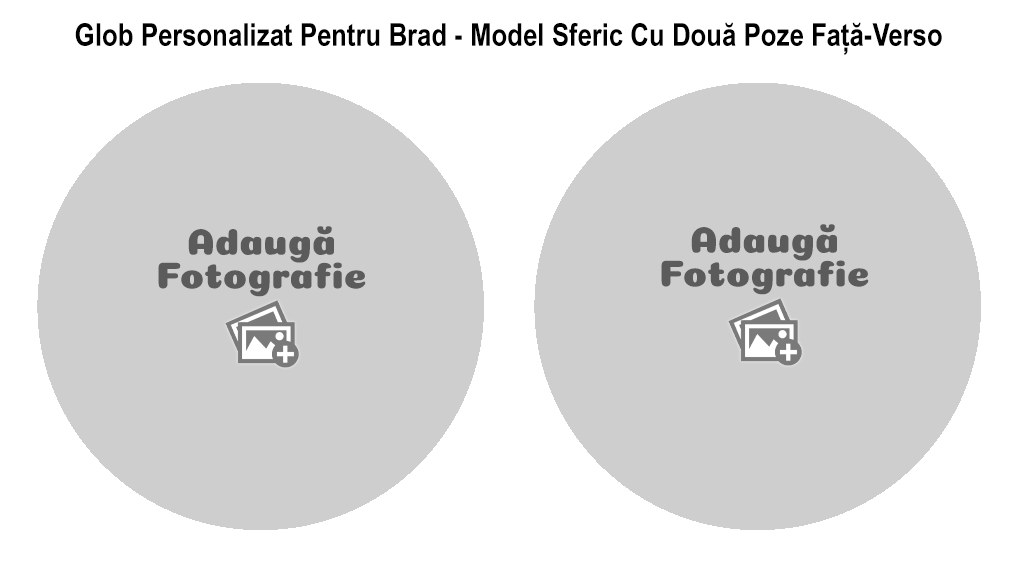 Glob Personalizat Pentru Brad - Model Sferic Cu Două Poze Față-Verso - Vedere Background