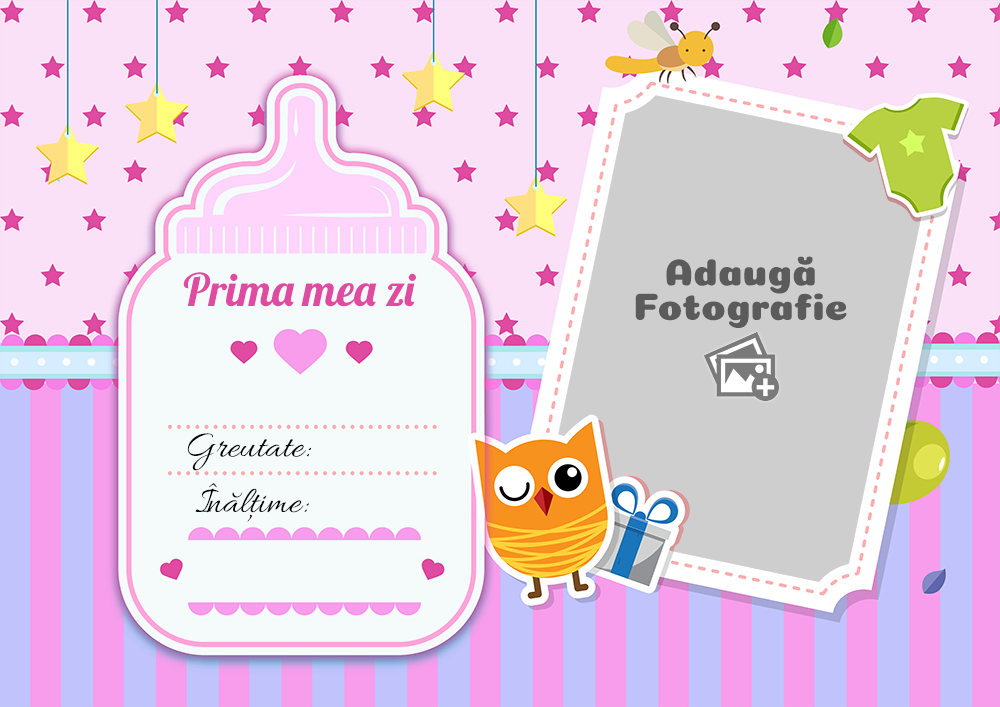 Tablou Personalizat O Poză Și Text Fetiță - Prima Mea Zi - Vedere Background