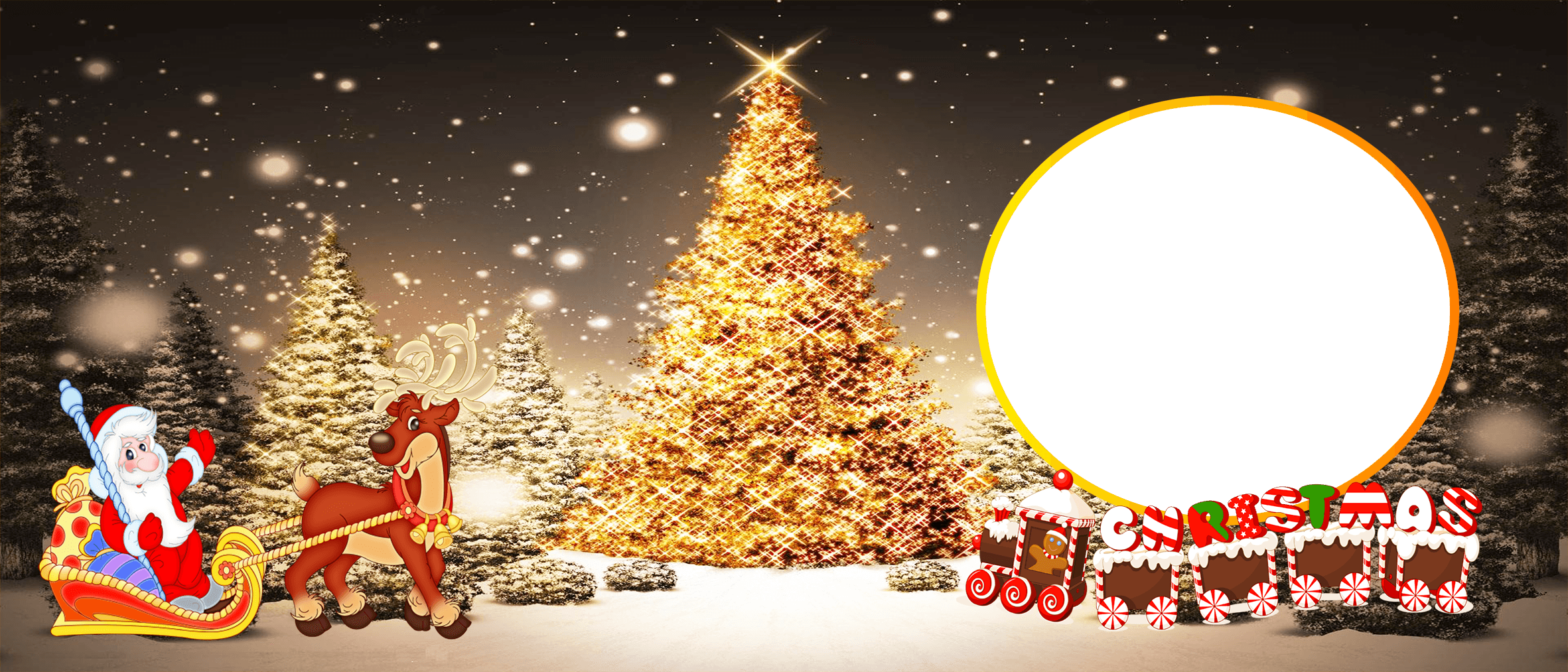 Cană Personalizată - Model "Golden Christmas" Cu O Poză - Vedere Mască