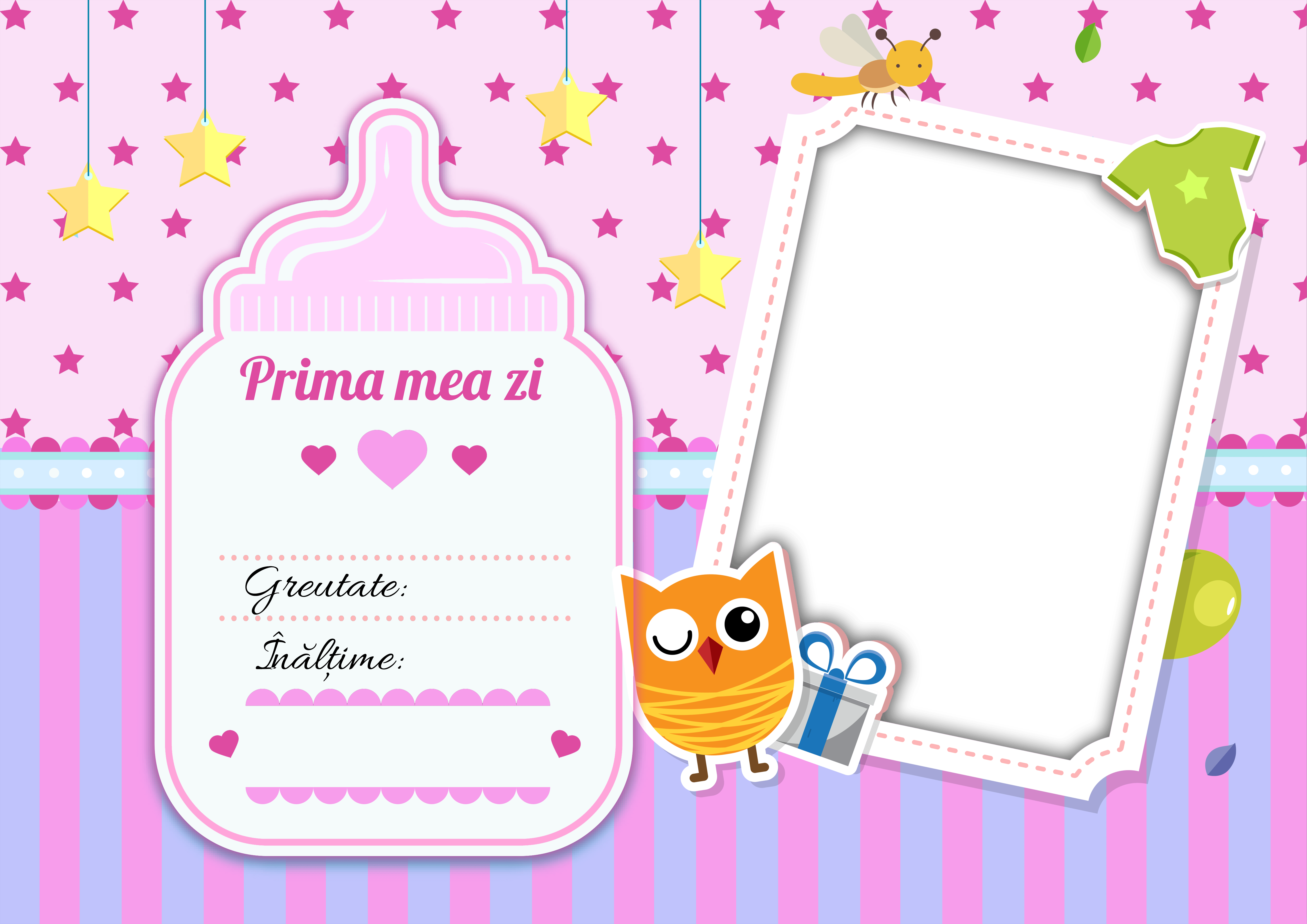 Tablou Personalizat O Poză Și Text Fetiță - Prima Mea Zi - Vedere Mască