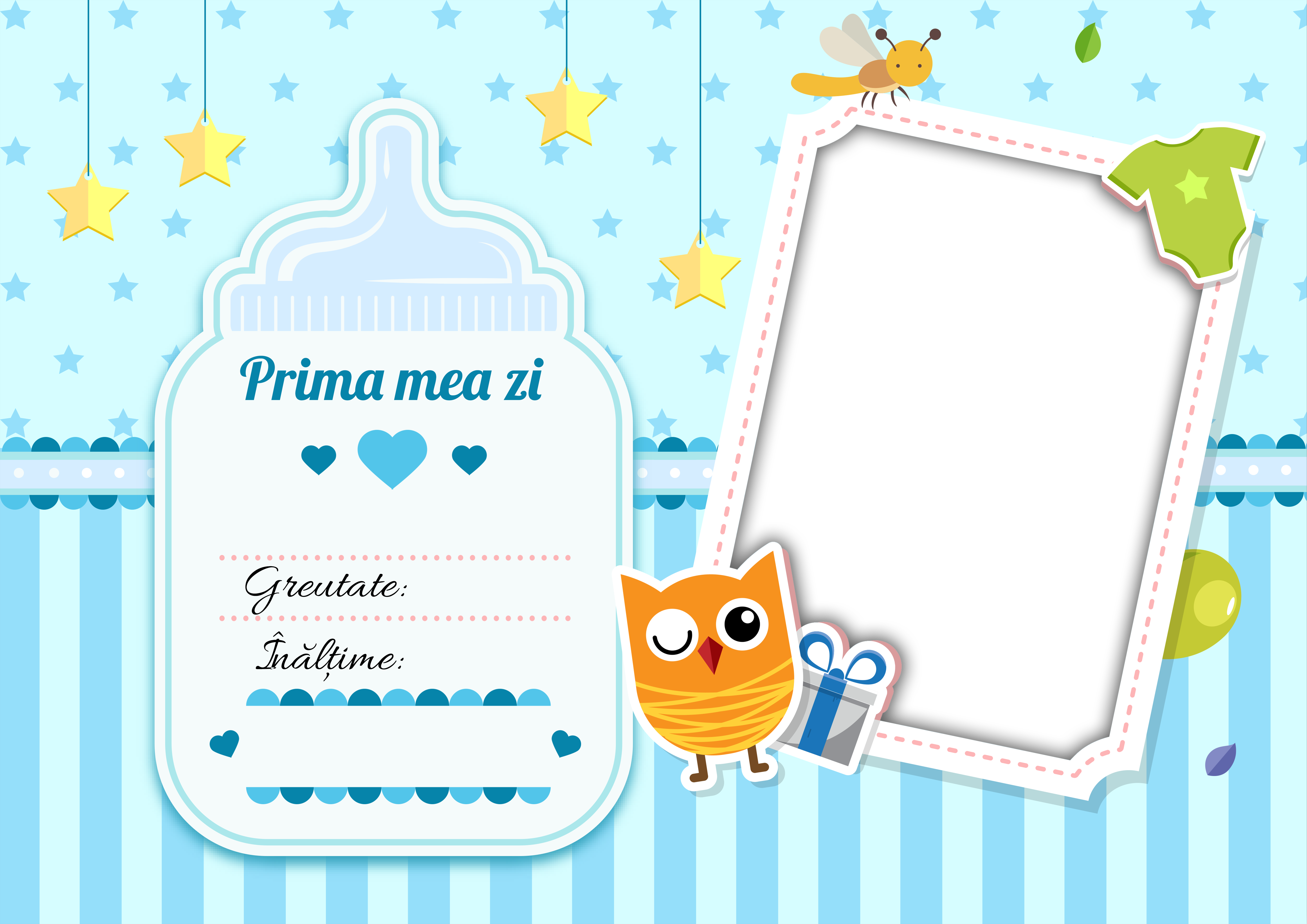 Tablou Personalizat O Poză Și Text Baiețel - Prima Mea Zi - Vedere Mască